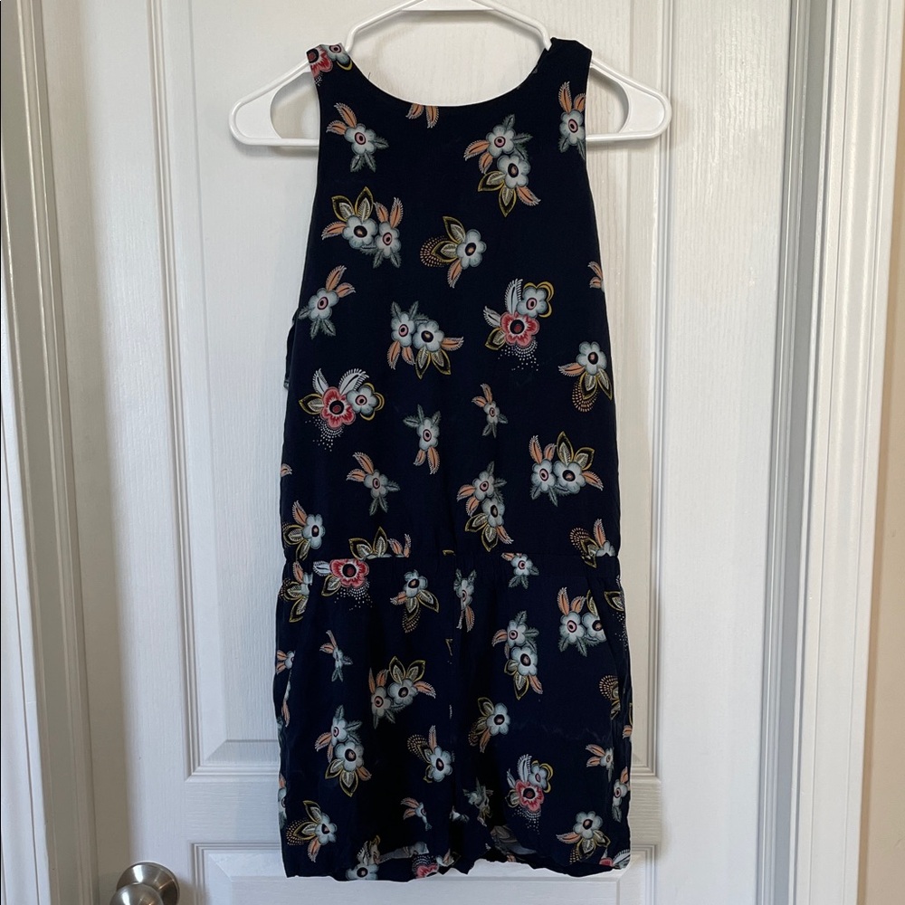LOFT Navy Floral Romper